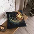 thumbnail image 3 of DouZhe Velvet Decorative Throw Pillow Covers Set of 2, Soft Square Cushion Cover with Invisible Zipper Fantasy Moon Sun Face Printing, 16"x16", 3 of 7