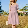 thumbnail image 2 of PLAIN SOLID BABY 100 SHADES ON OZCUSHIONS ON ALL PRODUCTS Short Sleeved Dress women's clothing trend 2025 Dress, 2 of 5