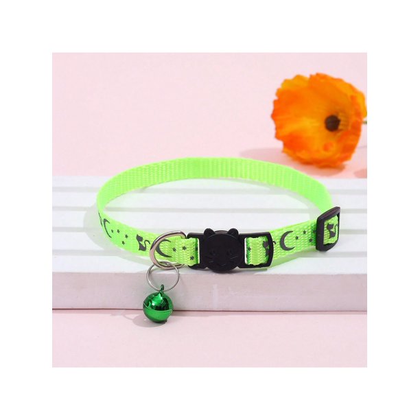 1pc Rose Red Cat Collar With Reflective Strip & Bell, Adjustable Dog Collar For Newborn Pet Identification
