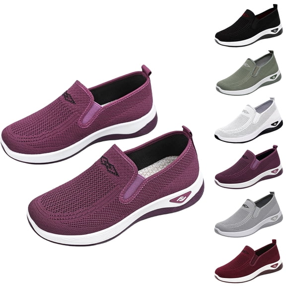 Wide Width Orthopedic Slip On Sneakers for Women Breathable Walking Shoes Nurse Work Non Slip Lightweight