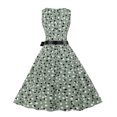 thumbnail image 3 of IROINNID A-Line Dress For Women Sleeveless Round Neckline Summer Beach Floral Tank Swing Dress Strapless Print Dress, 3 of 8