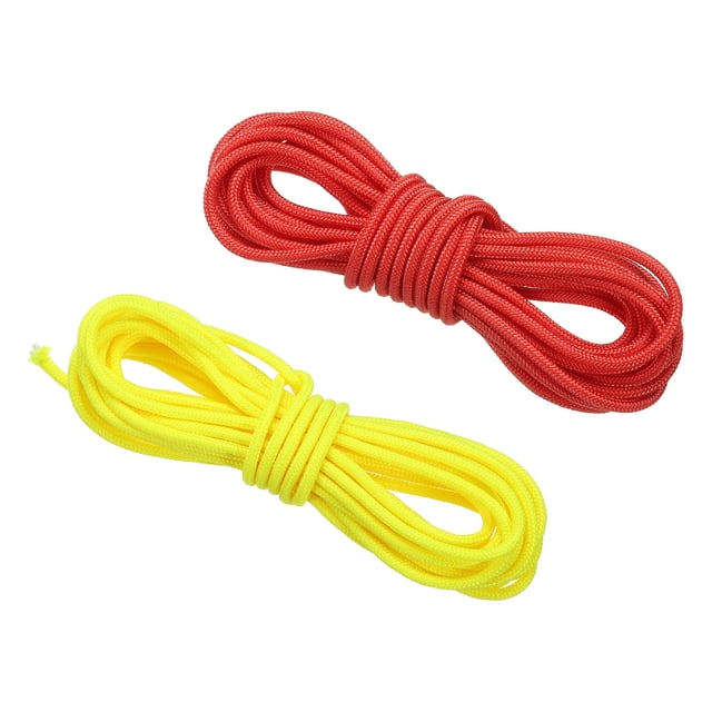 Unique Bargains Archery D Loop Rope 10 FT, 2 Pack Bow String Release Nock Wire Nocking Loop Ring, Yellow Red