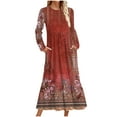 thumbnail image 1 of Birdeem Robe à Manches Longues pour Femmes Mode Hiver Décontractée Imprimée Manches Longues Col Rond Chemises pour Femmes, 1 of 4