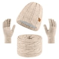 thumbnail image 6 of Wipya Winter Hat Gloves and Scarf Set for Women Fleece Lined Knit Ensemble Cozy Cold Weather Accessories Matching Outfit Beige, 6 of 6