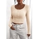 thumbnail image 4 of Remera Mujer PRETTYGARDEN Otoño 2025 Manga Larga Henley XXL Beige, 4 of 8