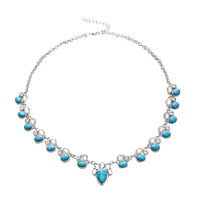 Collar boho con turquesa personalizado para mujer, colgante conmemorativo, joya de regalo