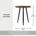 thumbnail image 3 of Dilan Solid Mango Wood End Table 18 Inch Round Tray Top Walnut, 3 of 9