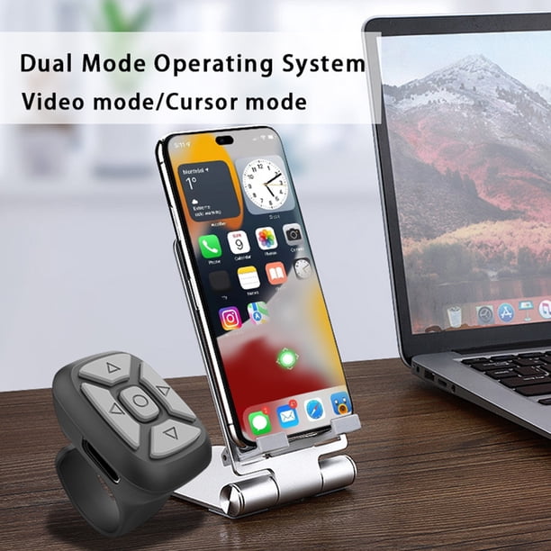 Controlador De Vídeo Cambio de página automático Navegación Control remoto de anillo compatible con Bluetooth (negro)