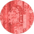 thumbnail image 1 of Ahgly Company Indoor Round Abstract Red Modern Area Rugs, 3' Round, 1 of 4