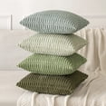 thumbnail image 5 of Pack of 2 Corduroy Decorative Throw Pillow Covers 18x18 Inch Soft Boho Striped Pillow Covers Modern Farmhouse Christmas Home Decor, 5 of 5