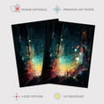 thumbnail image 2 of Abstract Metropolis Cityscape Sunrise Geometric Conceptual Artwork Extra Large XL Wall Art Poster Print, 2 of 5