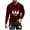 #118-Wine, variant on Donemore Men's Christmas Reindeer Print Casual Long Sleeve Shirt Soft Polyester-Cotton Blend Loose Fit Top for Holiday & Daily Wear