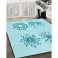 thumbnail image 3 of Ahgly Company Machine Washable Indoor Square Transitional Electric Blue Area Rugs, 3' Square, 3 of 7