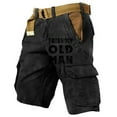thumbnail image 2 of Mens Shorts Big and Tall Cargo Style, 5 Inch Inseam Drawstring Cotton Shorts for Men, Casual Elastic Waist Work Shorts, Summer Workout Shorts for Hiking or Gym Use S-3XL, Black, 2 of 3