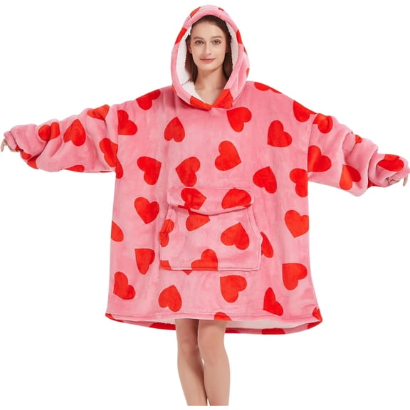 Love Blanket Hoodies for Women and Men Adult Oversize Wearable Blanket Hoodies for Soft and Warm