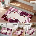 thumbnail image 5 of Area Rug 2 x 3 Ft, Valentine's Day Indoor Accent Bathroom Rugs for Kitchen/Laundry Room, Pink Strip Love Hearts Rustic Burlap Washable Non-Slip Runner Floor Mat for Entryway, Living Room, 5 of 8