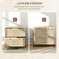 thumbnail image 2 of Xukmct Wood File Cabinet with Lock and Metal Base, 2 Drawer Storage Cabinet for Living Room, Office, Brown, 2 of 9