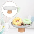 thumbnail image 2 of Footed Cake Tray Wood Cake Holder Food Foretaste Plate Footed Display Plate, 2 of 8