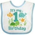 thumbnail image 3 of Inktastic First Birthday Sea Creatures Celebration Boys or Girls Baby Bib, 3 of 4