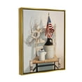 thumbnail image 3 of Stupell Industries Vintage Rustic Things American Flag Neutral Painting Metallic Gold Framed Floating Canvas Wall Art, 24x30, by Cecile Baird, 3 of 5