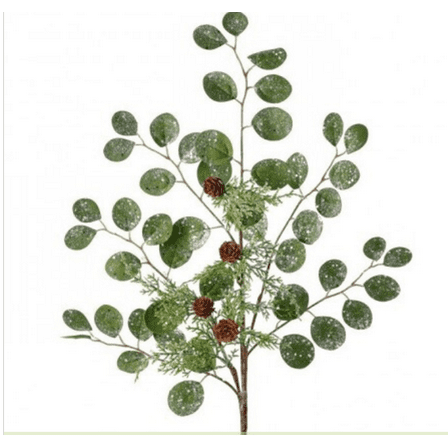 28" FROSTED EUCALYPTUS/CEDAR SPRAY