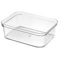 thumbnail image 1 of Clear Plastic Drawer Organizer Kitchen Drawers Storage Rectangle Square Trays Makeup Vanity Storage Bins for Office Desk Silverware Kitchen Utensils Cosmetics and Bathrooms[Middle Square], 1 of 5