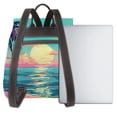 thumbnail image 3 of Fotbe Retro Palm Beach Sunset Mochila Bolso con Estampado para Mujer, Mochila Antirrobo de Nylon Impermeable, Bolsa Ligera de Hombro, 3 of 4