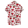 thumbnail image 4 of Valentine's Shirts for Men, Heart Print Short Sleeve Shirt Men Casual Fashion Turndown Collar Valentine's Day Printing Short Sleeved Button Shirt Tops Blouse, 4 of 4