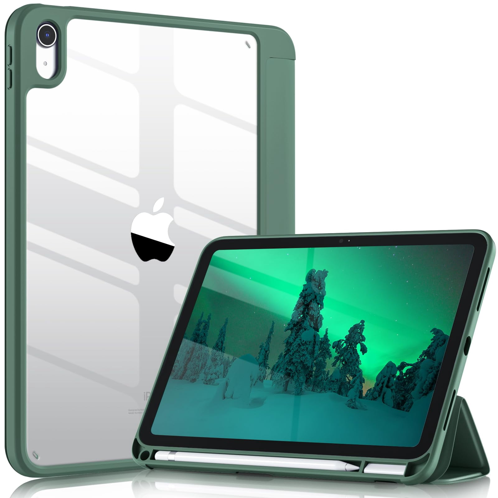 Custodia Wenlaty Per IPad Pro 11 Pollici (2022/2021/2020) | Con Portamatite Apple Pencil 2 | Supporto Tri-fold | Auto Wake/Sleep | Nero - 2