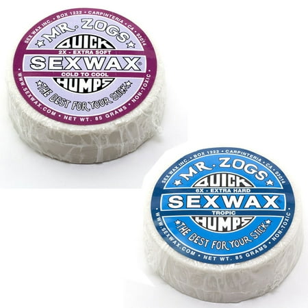 Sex Wax QUICK HUMPS SURF WAX Pack of 2, 2x and 6x Mr. (Best Way To Remove Surf Wax)