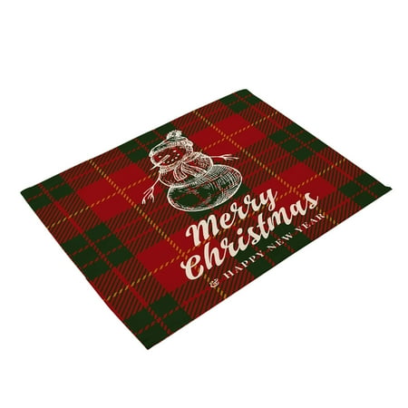 

TANGNADE Christmas Placemats For Dining Table Christmas Holiday Rustic Retro Thanksgiving Washable Placemats