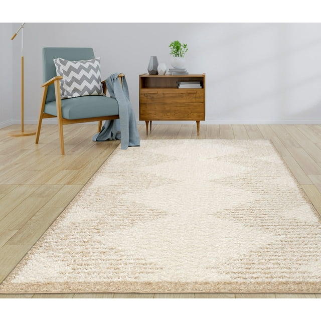LaDole Rugs 3x10 ft Fluffy Shaggy Area Runner Rug | Machine Washable Long Carpet For Hallway, Kitchen, Entry Way, Indoor Floor Décor | Beige
