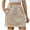 Khaki, variant on Ndbuld Women's Mini High Waisted Skirt Women's Denim Workwear Pocket Skirt Casual Drawstring Elastic Waist Short Skirt Summer Clearance,Army Green,M