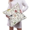 thumbnail image 6 of Bingfone Colorful Mushrooms and Plants Linen Throw Pillow Covers Cushion Case Pocket Button Vintage Farmhouse Pillowcase for Sofa Couch Bed 20"x20", 6 of 9