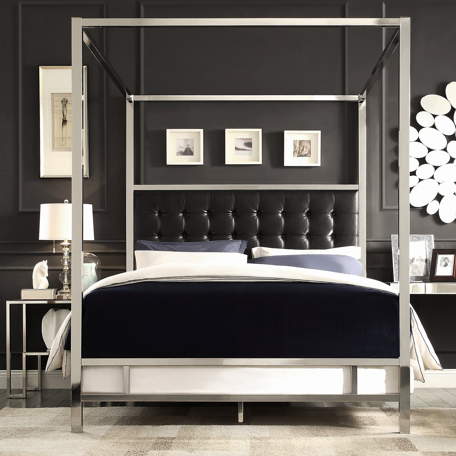 Chelsea Lane Umberton Upholstered Canopy Bed Com