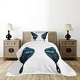 thumbnail image 4 of Ambesonne Eye Quilted Bedspread Set 2 Pcs, Realistic Female Butterfly, Twin Size, Blue Black White, 4 of 5