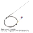 thumbnail image 3 of Uxcell K Type Thermocouple Temperature Sensor Probe 1.5x200mm 4.9ft Wire 0 to 1100°C(32 to 2012°F) Stainless Steel, 3 of 6