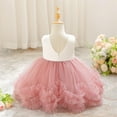 thumbnail image 5 of Pejock Baby Girls Princess Dress 6M-3Y, Sleeveless-Round Neck Solid Color - Formal Pageant Performance Outfit, 5 of 9