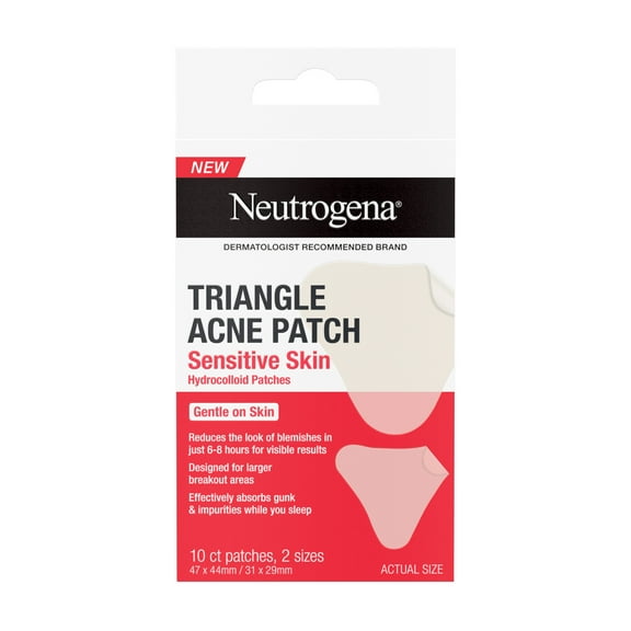 Neutrogena Hydrocolloid Triangle Acne Patches, Sensitive Skin, 10 Count