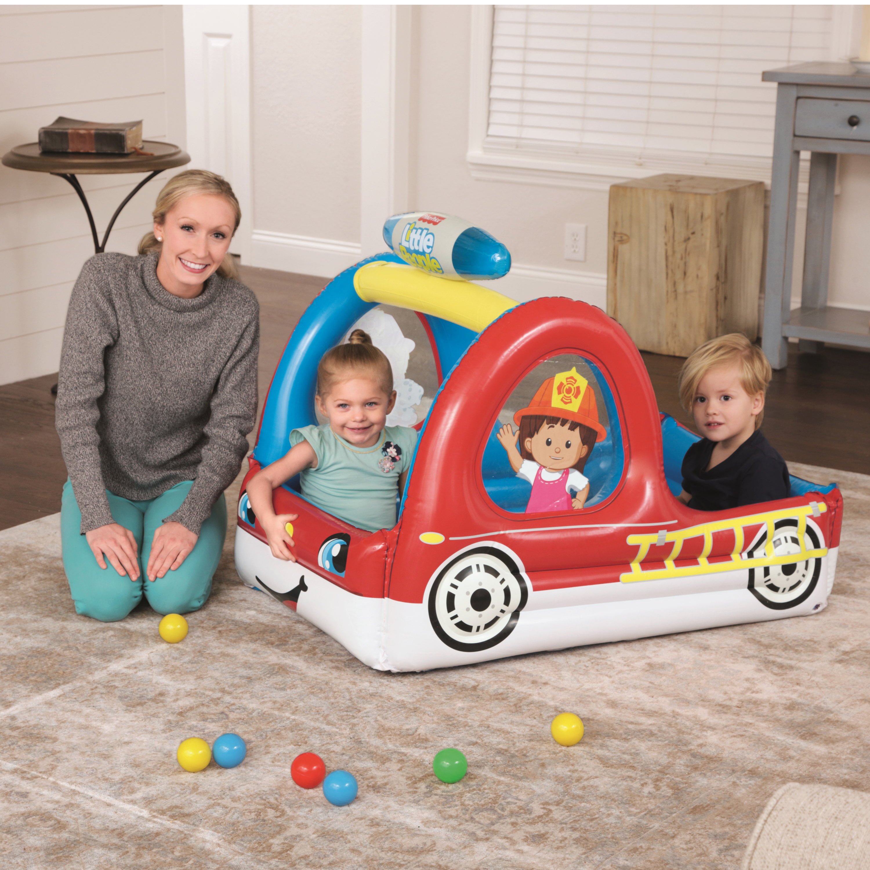Fisher-Price 93531E Inflatable Toddler Kids Truck Ball Pit with 25 Play Balls