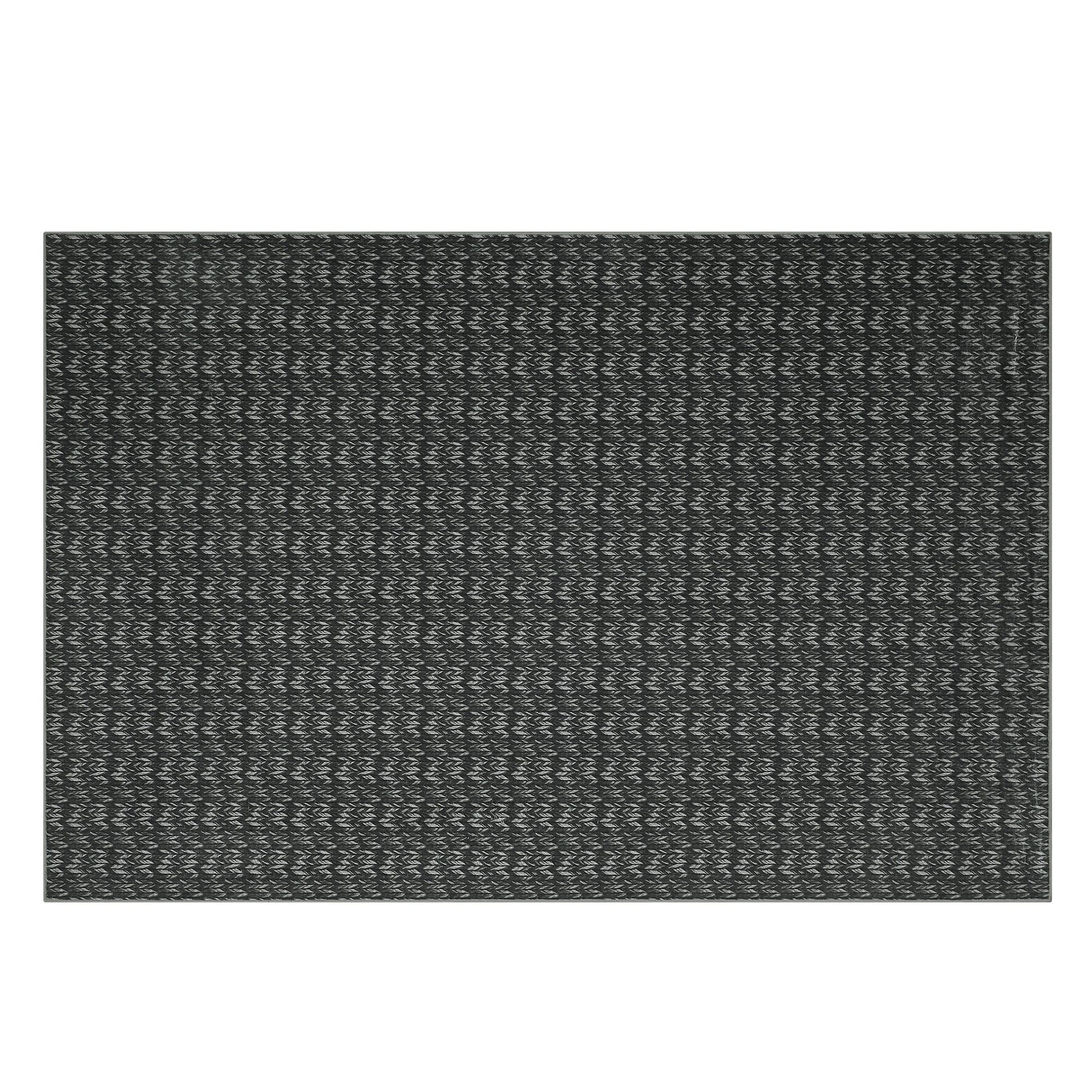 Garvee 5'x7' Braided Print Area Rug Modern Low Pile Non Slip Area Rug, Black
