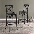 thumbnail image 2 of Bar Stool Chair Barstool, Black, Wood, Pub Cafe Bistro Dining Kitchen Hospitality Restaurant, Modern Contemporary HB33828, 2 of 11
