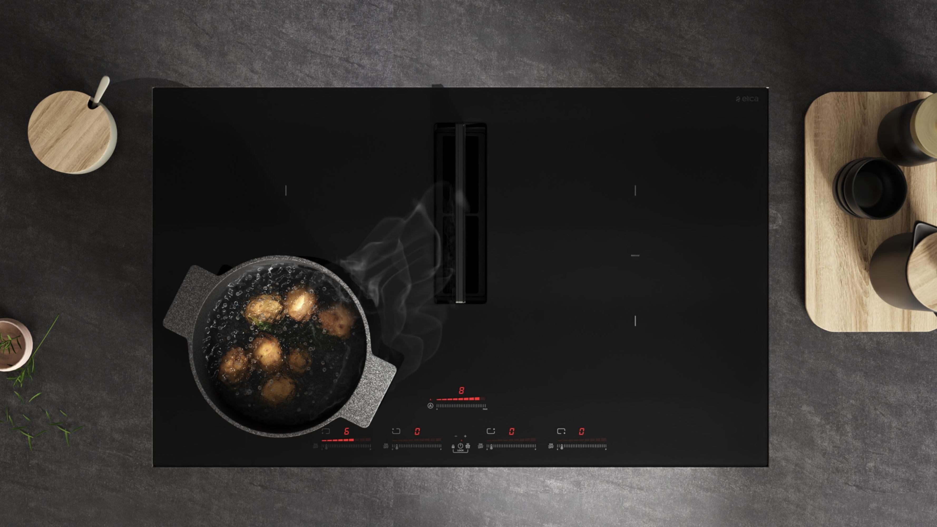 Elica Enf436 Nikola Tesla Flux Series 36" Wide 4 Burner Induction Cooktop - Black