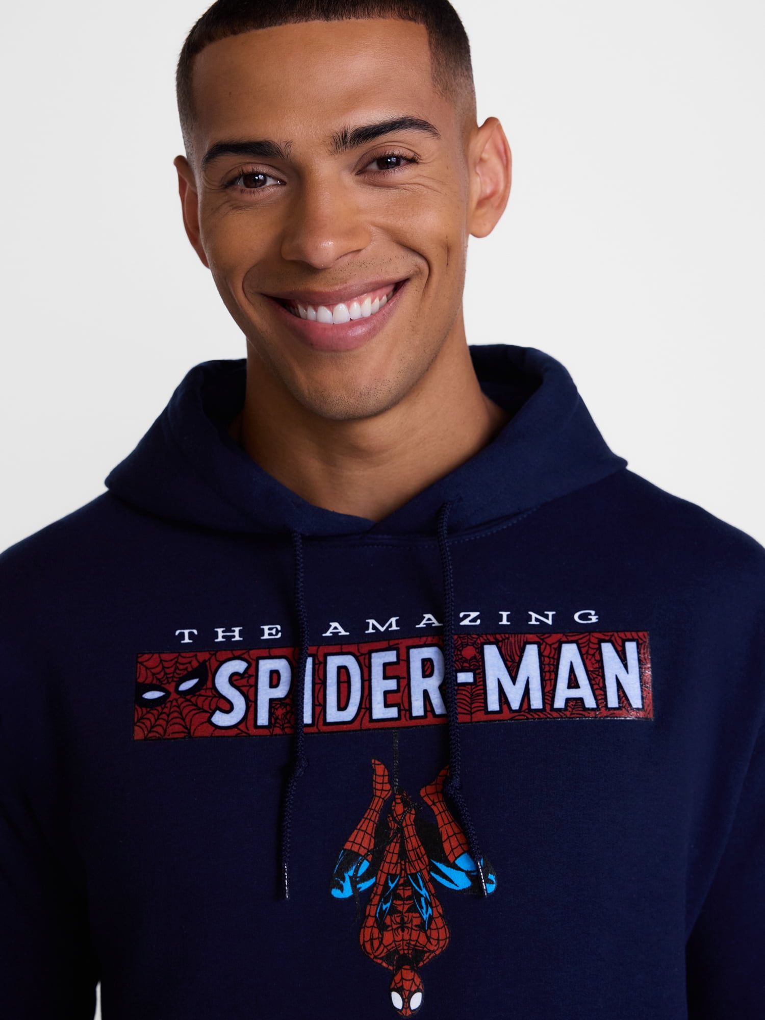 Marvel Spider-Man Men's and Big Men's Front Back Graphic Cotton Hoodie, Sizes S-3XL