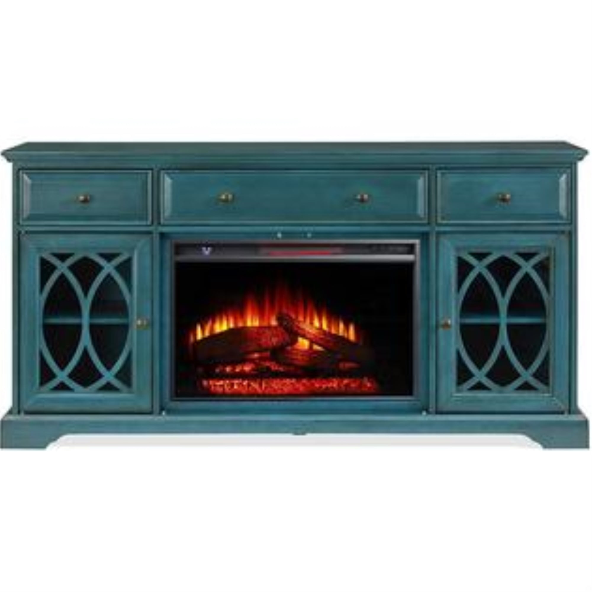 Jofran 60'' Segmented TV Stand With Electric Fireplace(REFURBISHED