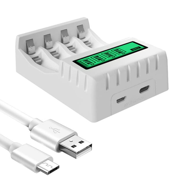 Cargador de Batería Advancent Protección Universal Pantalla LCD Blanco
