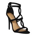 thumbnail image 1 of Women Cage Laser Cutout Open Toe Stiletto Heel Sandal 18504, 1 of 6