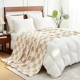 thumbnail image 2 of Cozy Bliss Beige Checkered Throw Blanket Ultra Soft Warm Milky Plush Fleece Blanket Checkerboard Grid Blanket for Couch Bed Sofa, Beige 50x60, 2 of 5