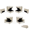 thumbnail image 4 of MAEVIS Modern Modular Chenille Sectional Sofa with Storage Space and Detachable Cover and Solid Wood Fame 3-Seat Modular Sectional Sofa & 2-Piece Armchair,Beige, 4 of 7