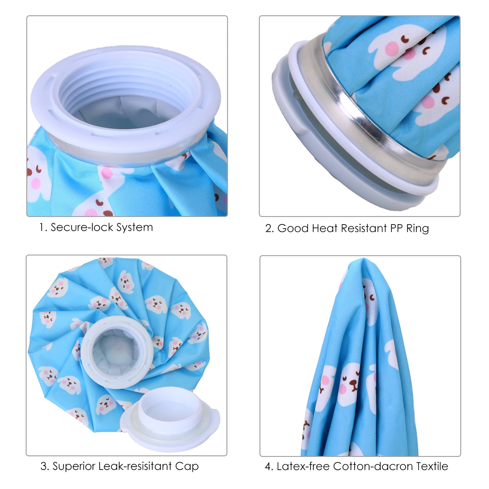 Ueasy Ice Packs for Injuries Reusable Cold Pack for Cold Compress Refillable Ice Bags with 2 Wraps for Kids Teenagers Adults Swelling Bruises Wisdom Teeth Breastfeeding Headaches